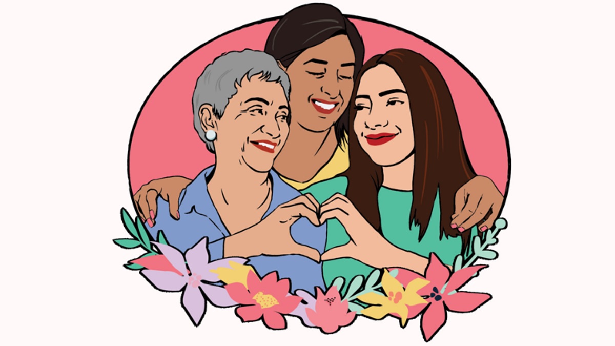 AMIGAS Logo Illustration of three women