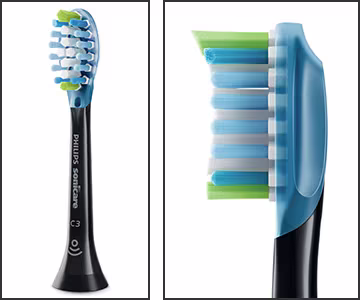 Photo showing a Sonicare C3 Premium Plaque Control sonic brush head
