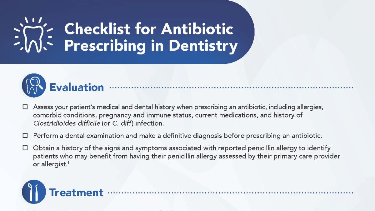 Checklist for Antibiotic Prescribing in Dentistry