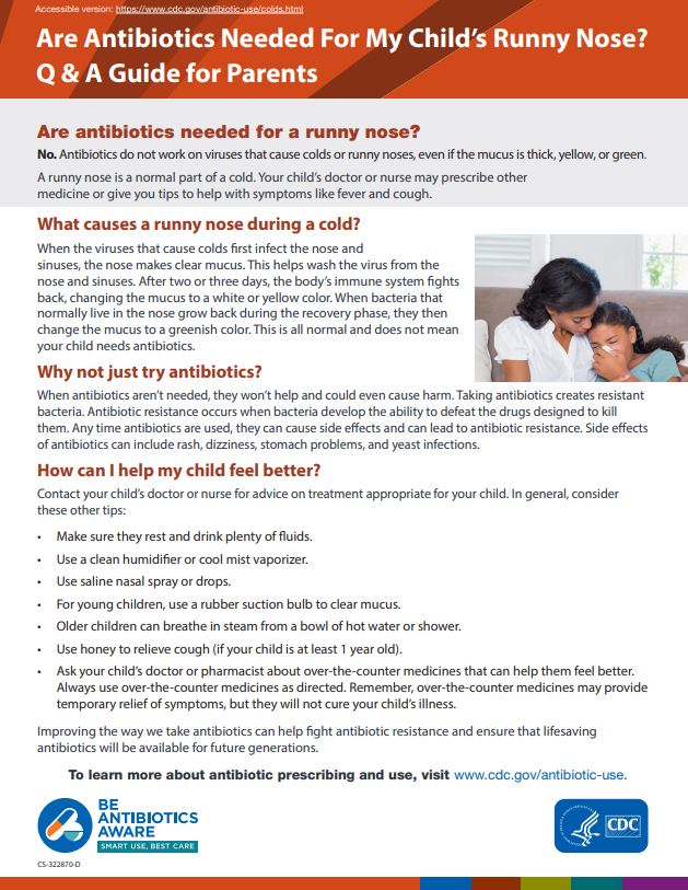 Are Antibiotics Needed for My Child&rsquo;s Runny Nose?